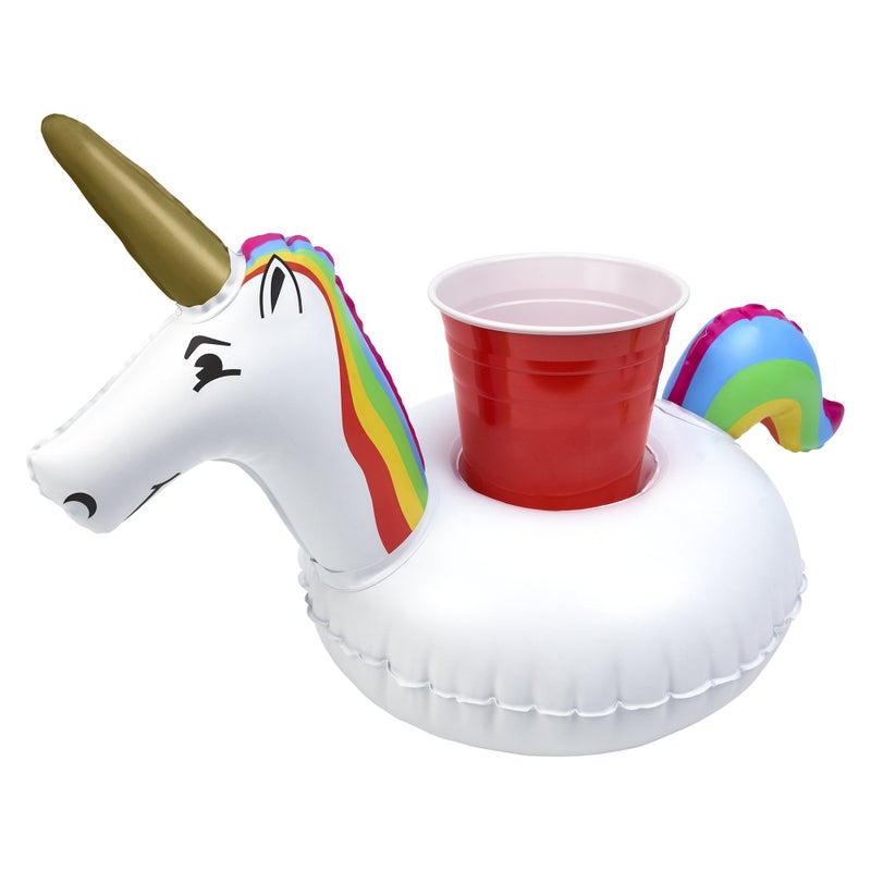 GoFloats Inflatable Pool and Hot Tub Drink Holders (3 Pack) (Choose - Unicorn, Flamingo, Palm Tree and More) - Image 3